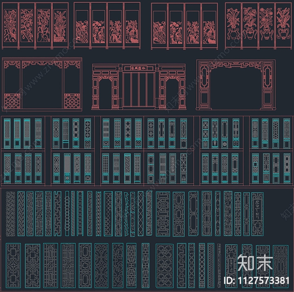 中式元素施工图下载【ID:1127573381】