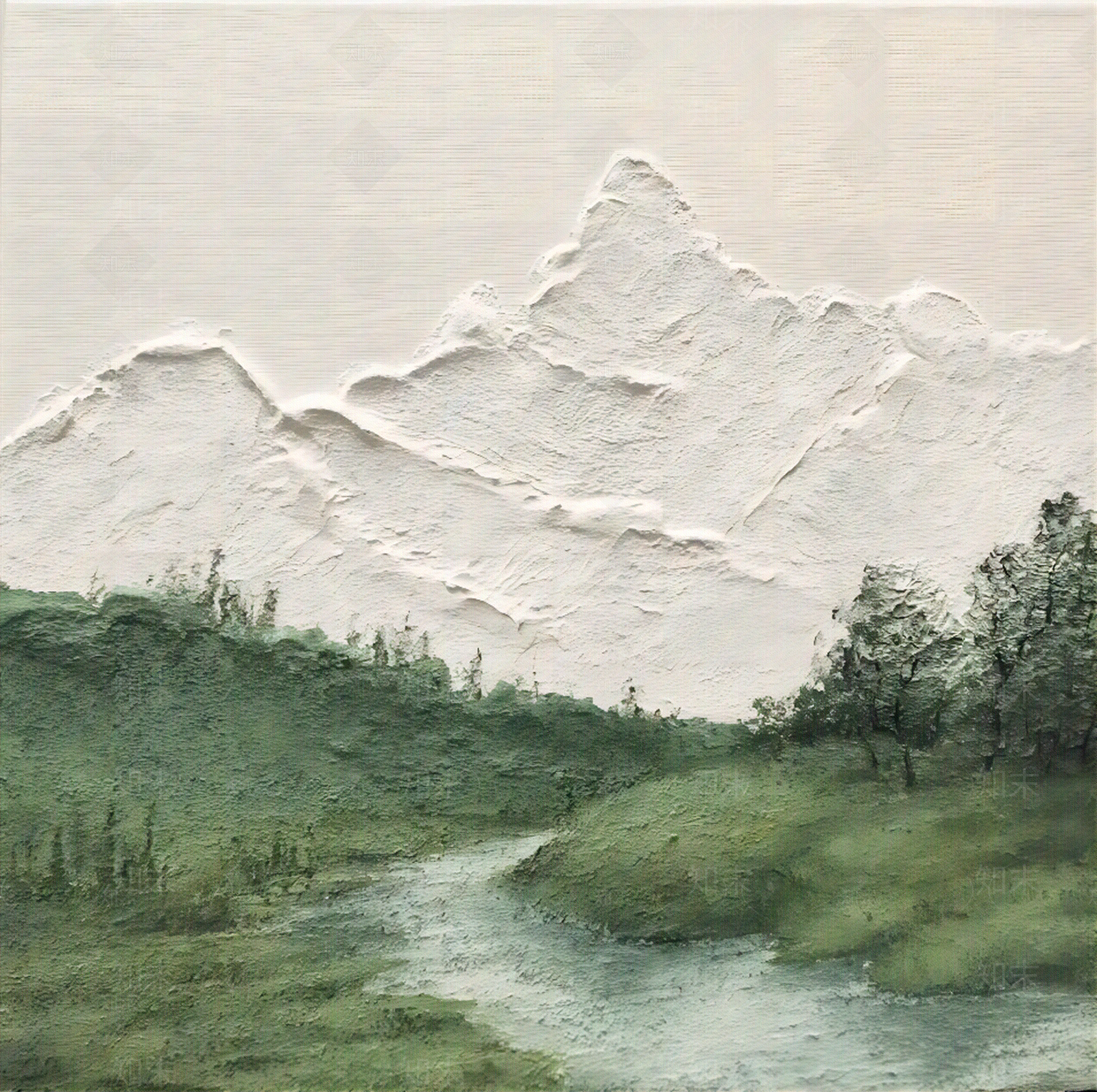 手绘风景装饰画贴图下载【ID:1127574764】