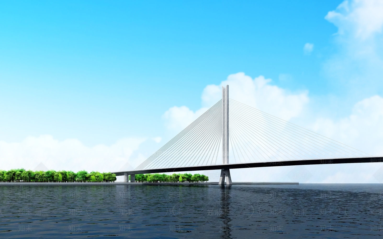 现代大桥3D模型下载【ID:1127575084】