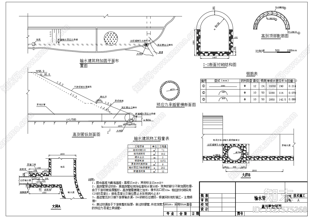 水库大坝除险加固节点图cad施工图下载【ID:1127575268】