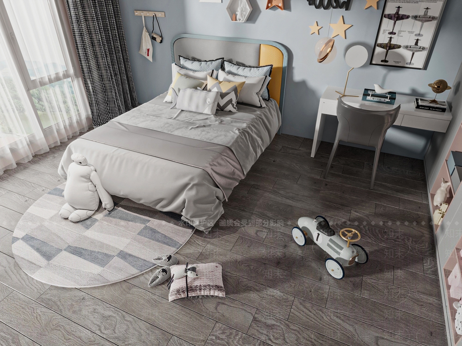 现代儿童床3D模型下载【ID:1127577836】