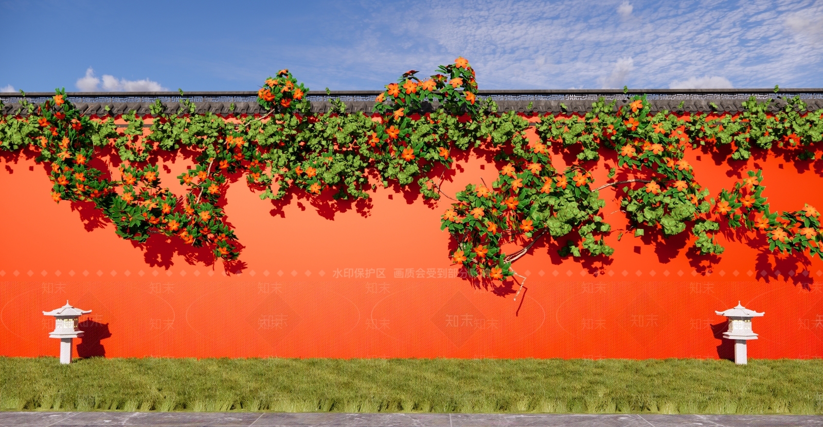 爬藤植物SU模型下载【ID:1127579589】