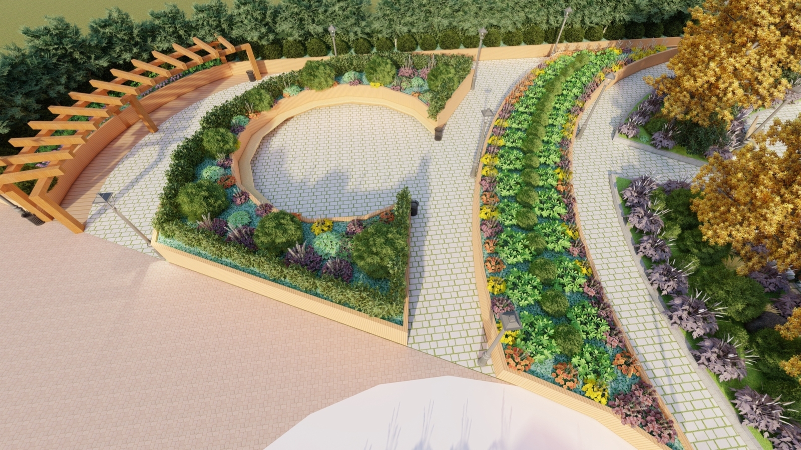 现代小游园公园景观设计3D模型下载【ID:1127586001】_【知末效果图】