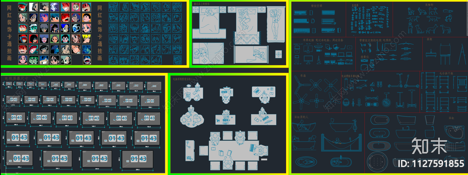 网红挂画施工图下载【ID:1127591855】