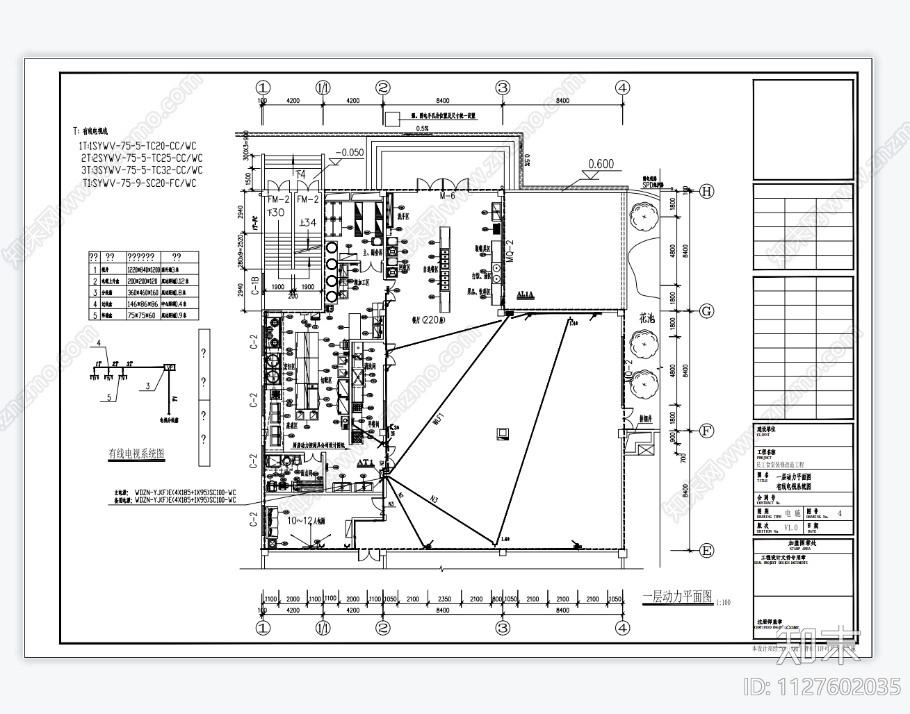 员工食堂电气图纸cad施工图下载【ID:1127602035】