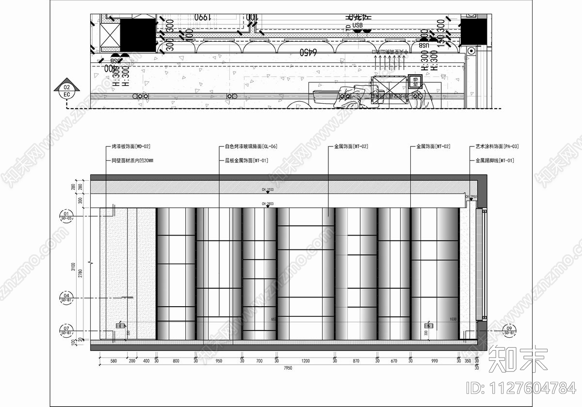 250㎡大平层样板间CAD施工图cad施工图下载【ID:1127604784】