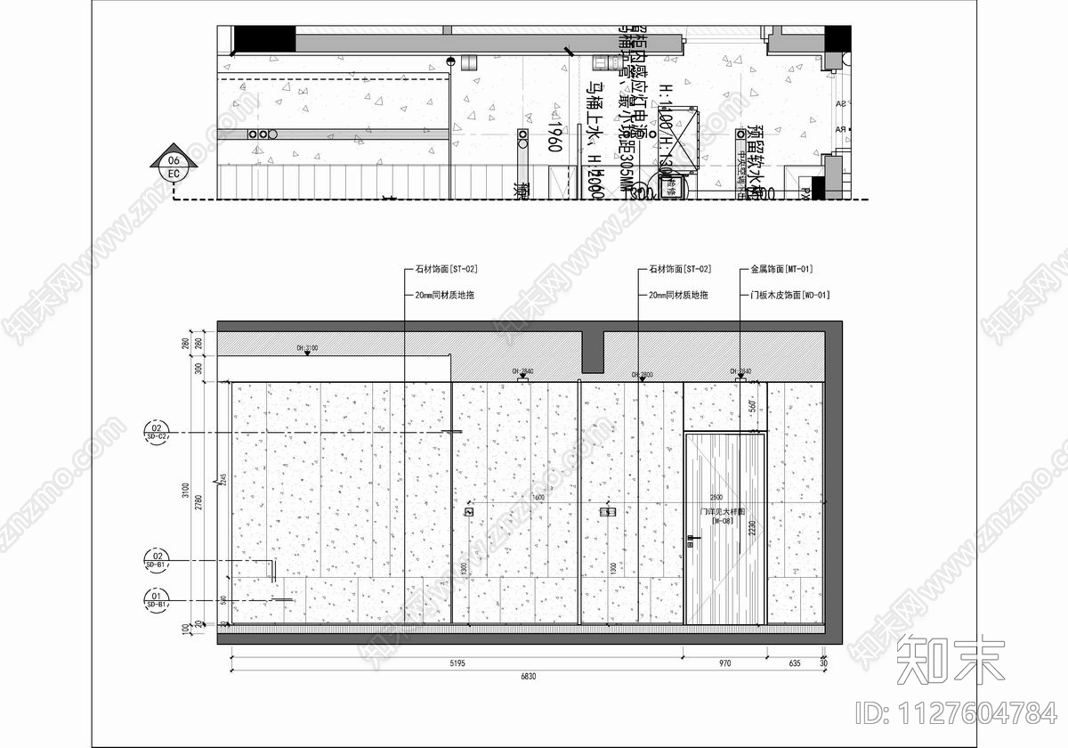 250㎡大平层样板间CAD施工图cad施工图下载【ID:1127604784】