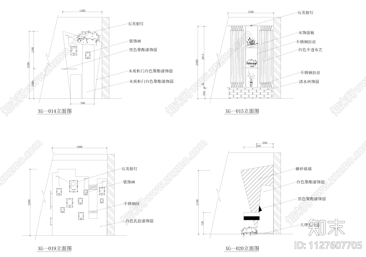 柜体立面图cad施工图下载【ID:1127607705】