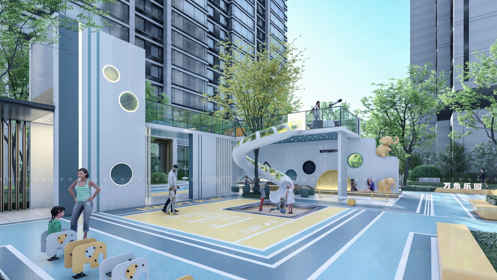 现代木屋主题儿童活动区SU模型下载【ID:1127609814】