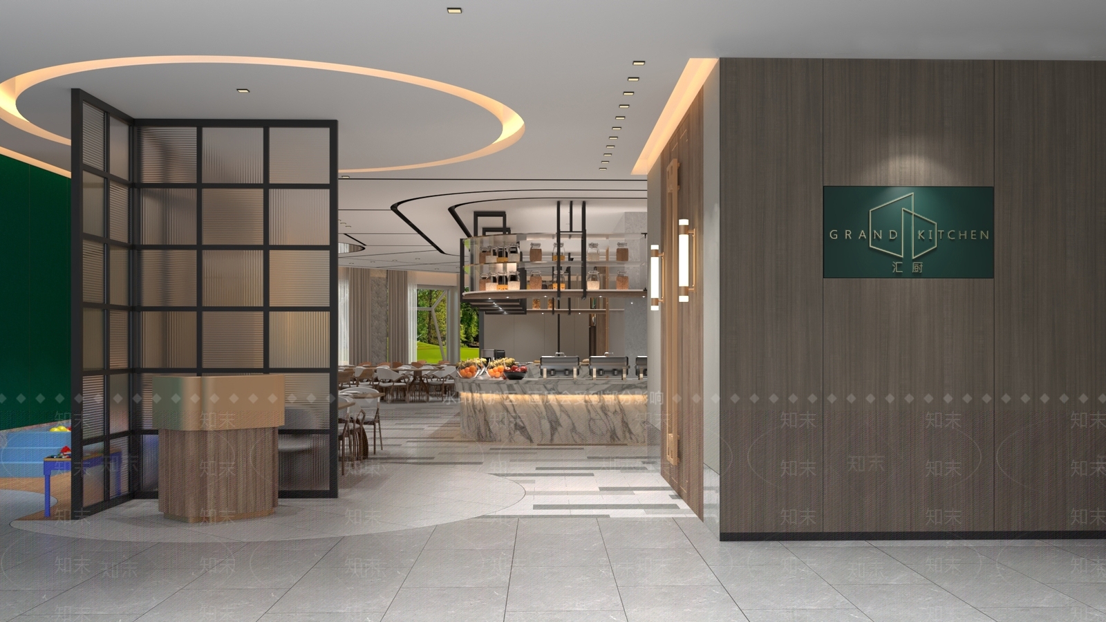 现代自助餐厅SU模型下载【ID:1127614381】
