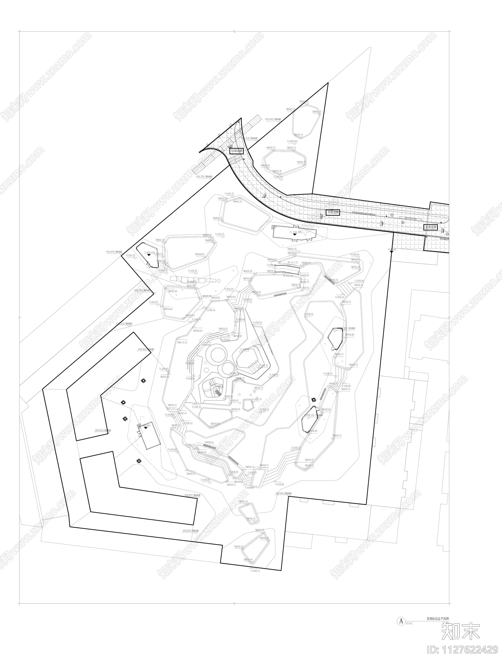 趣味盒子休闲广场cad施工图下载【ID:1127622429】