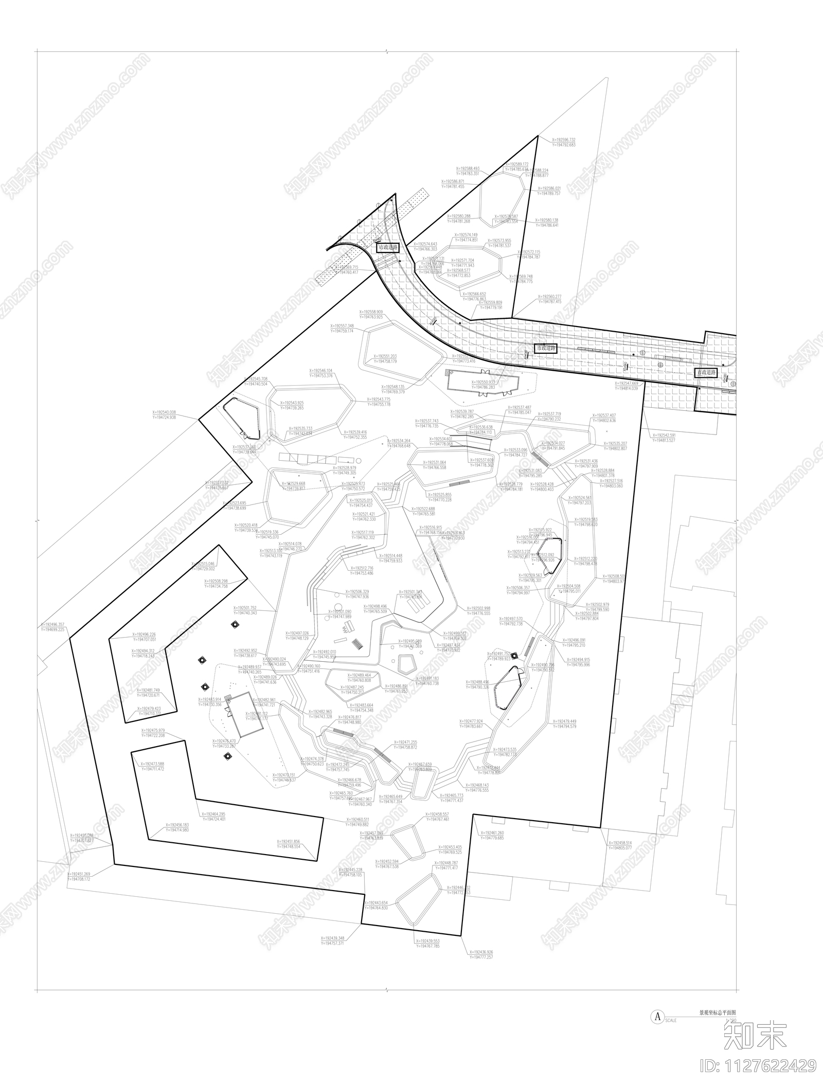 趣味盒子休闲广场cad施工图下载【ID:1127622429】