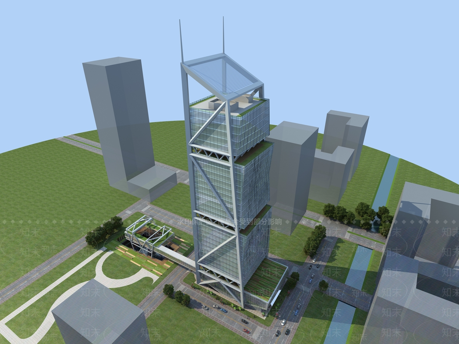 现代办公楼3D模型下载【ID:1127650510】