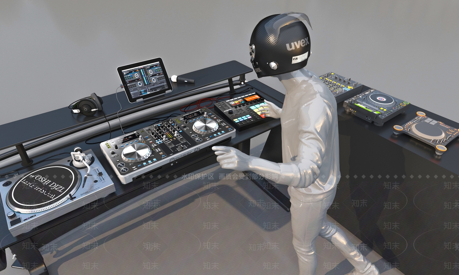 DJ打碟机3D模型下载【ID:1127631443】