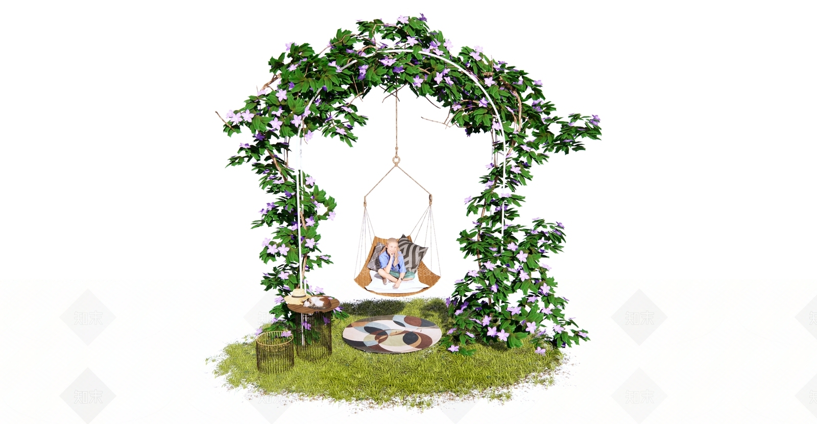 藤蔓植物廊架SU模型下载【ID:1127632394】