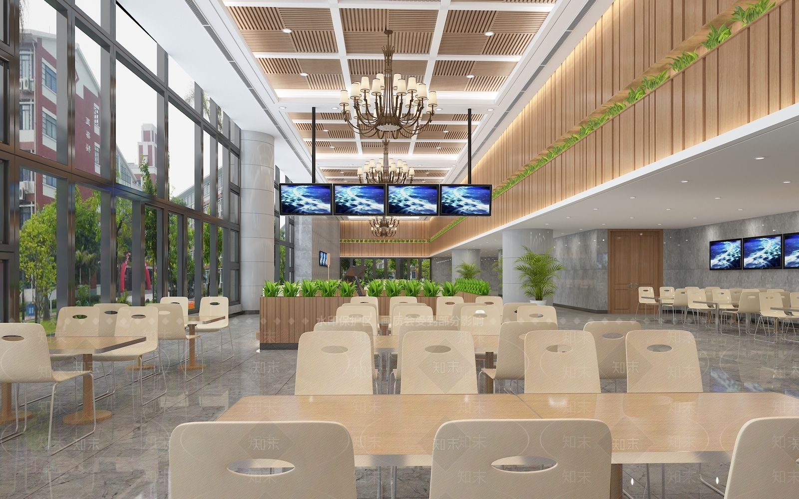 现代食堂3D模型下载【ID:1127642145】