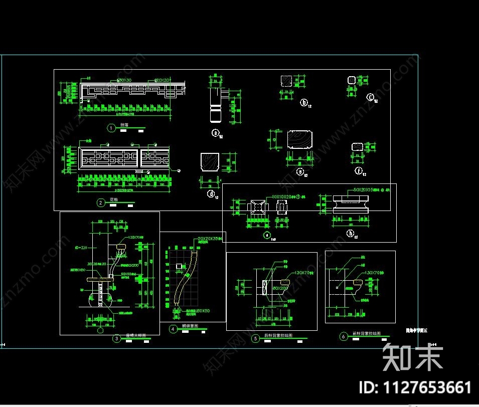 四角亭cad施工图下载【ID:1127653661】