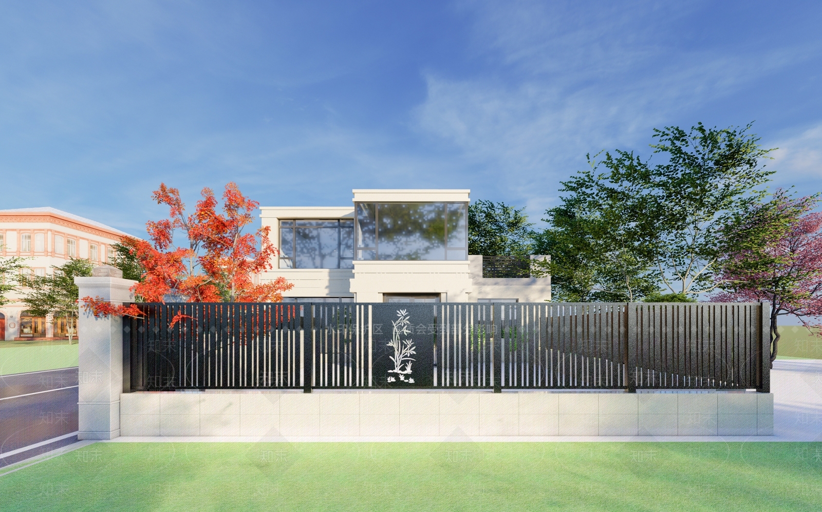 现代庭院围栏护栏SU模型下载【ID:1127654934】
