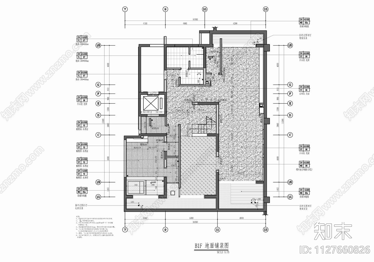 三层复式洋房别墅cad施工图下载【ID:1127660826】