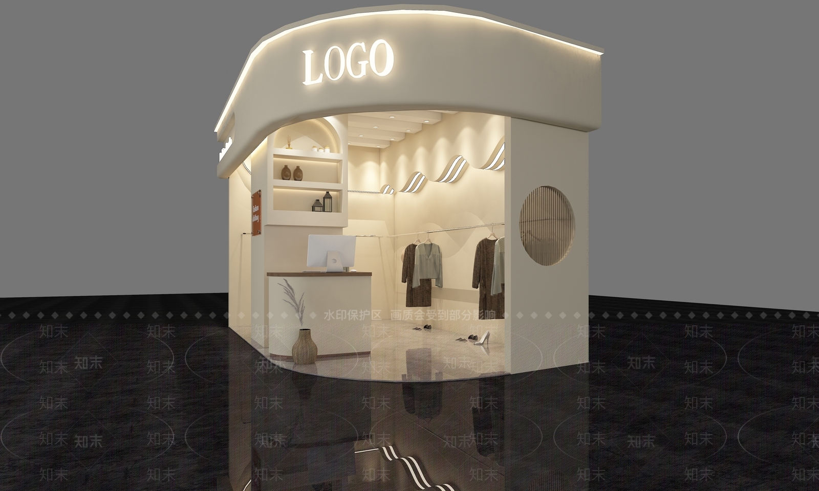 侘寂服装店3D模型下载【ID:1127664506】