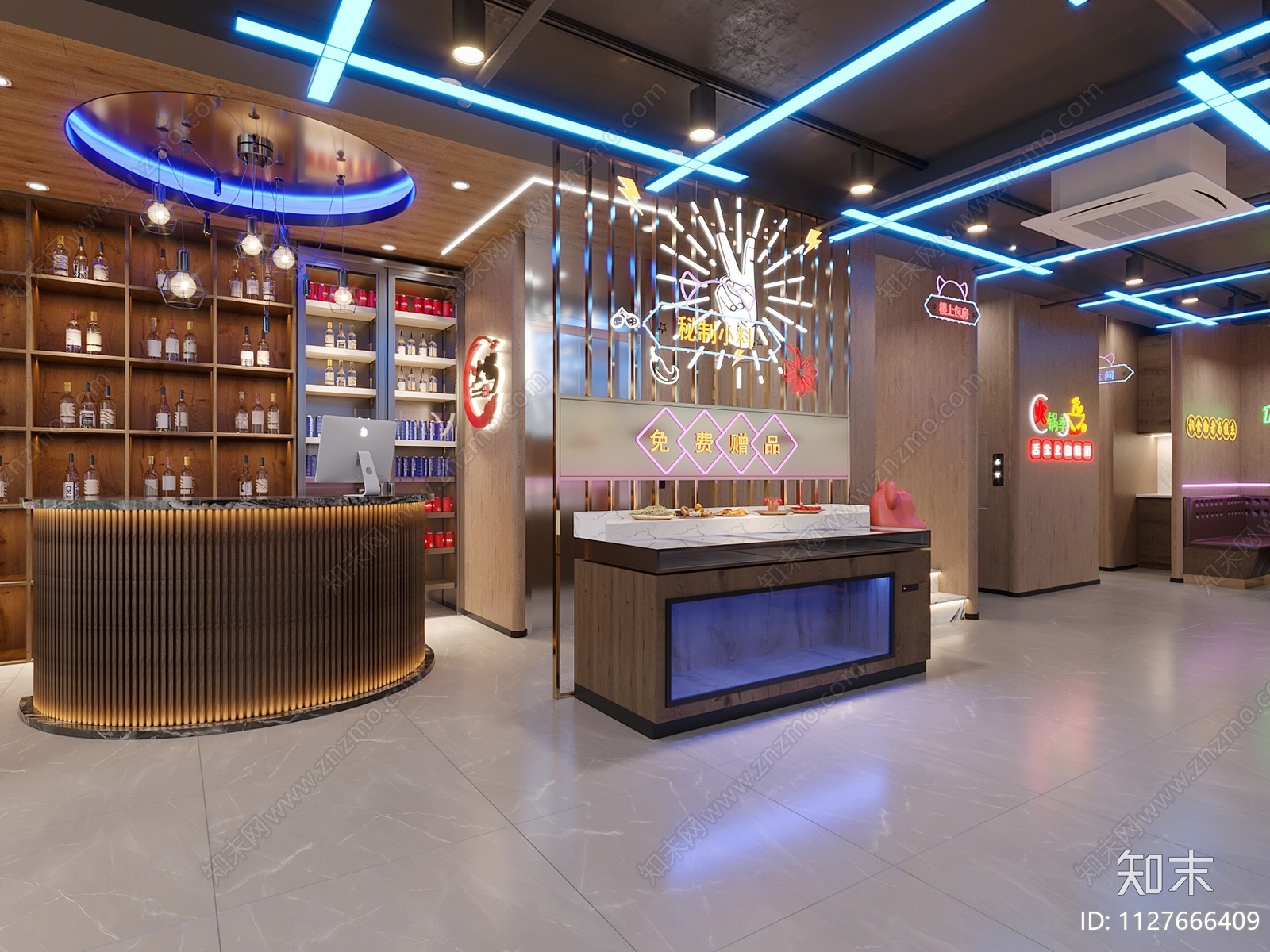 工业风火锅店3D模型下载【ID:1127666409】