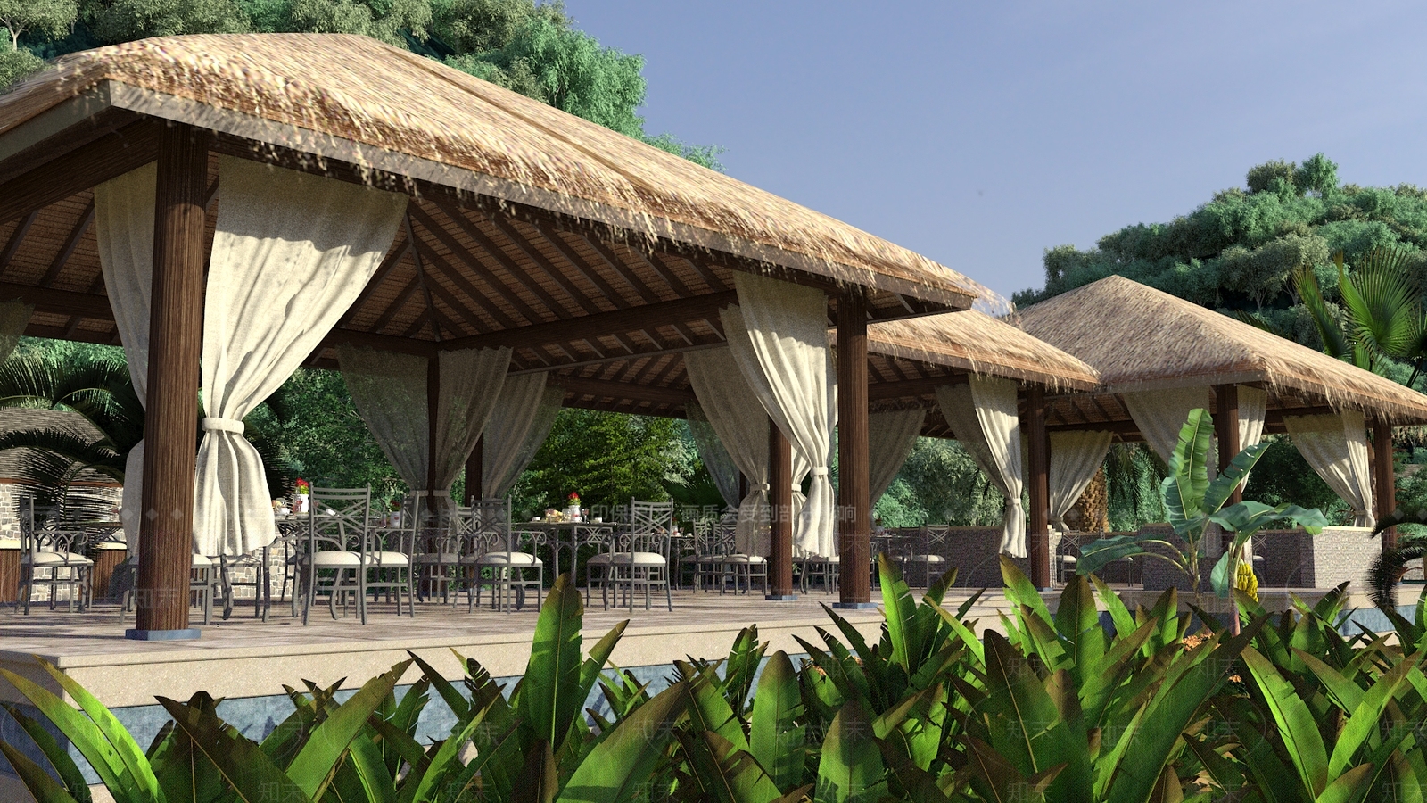 东南亚旅游度假区3D模型下载【ID:1127675259】