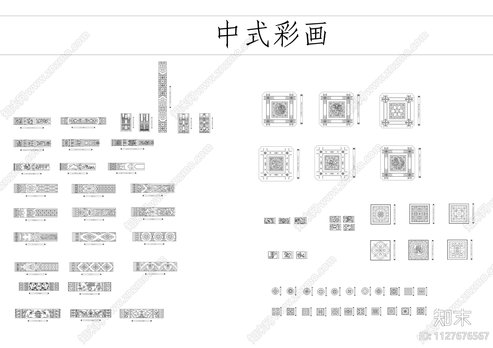 500款常用中式元素图库cad施工图下载【ID:1127676567】