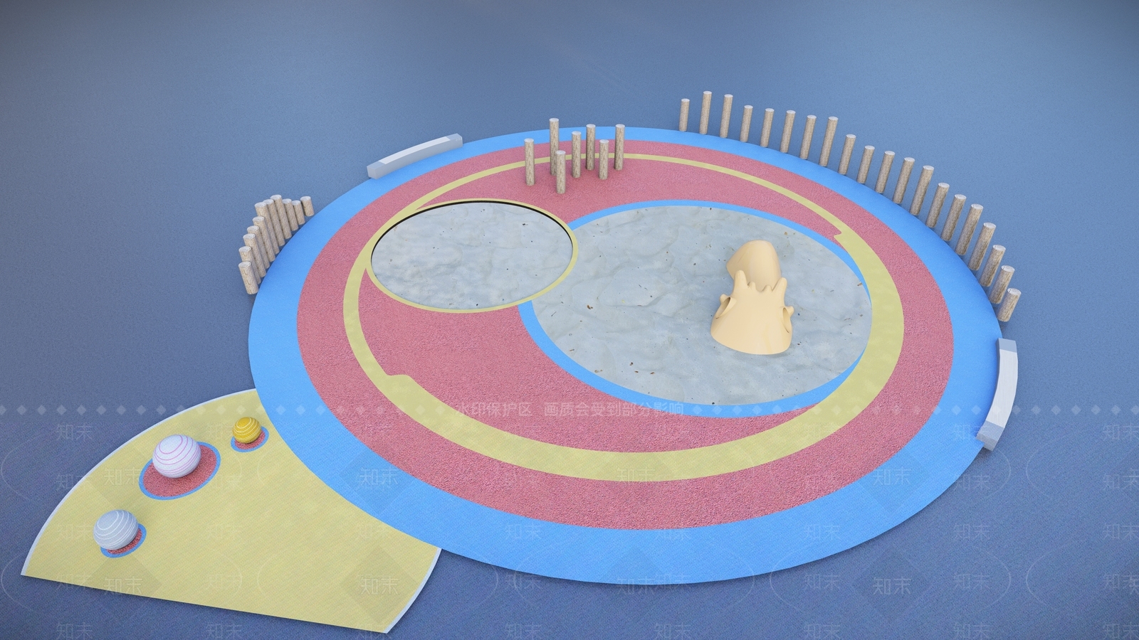 现代儿童沙坑SU模型下载【ID:1127680699】