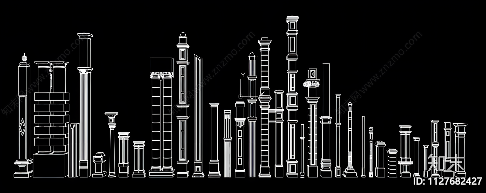 民国风格柱子D施工图下载【ID:1127682427】