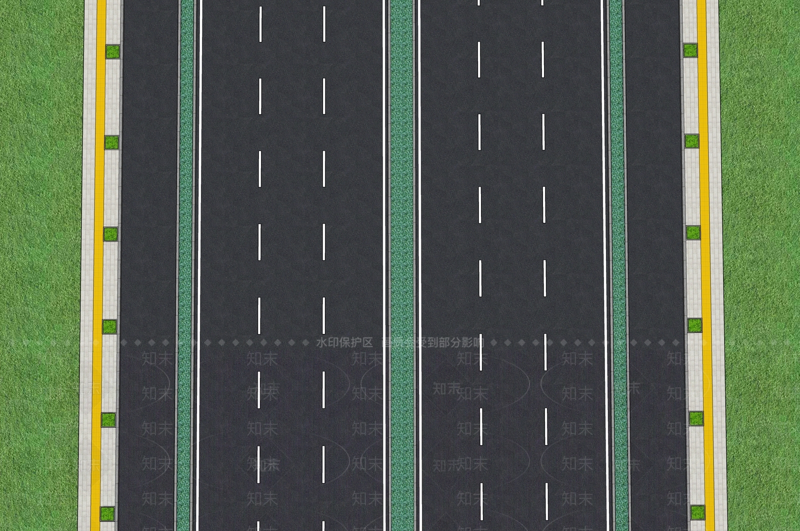 现代城市道路SU模型下载【ID:1127687709】