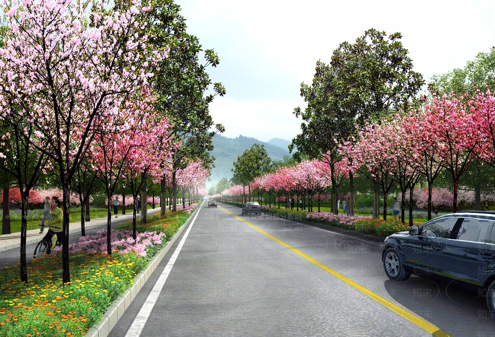现代城市道路SU模型下载【ID:1127690488】