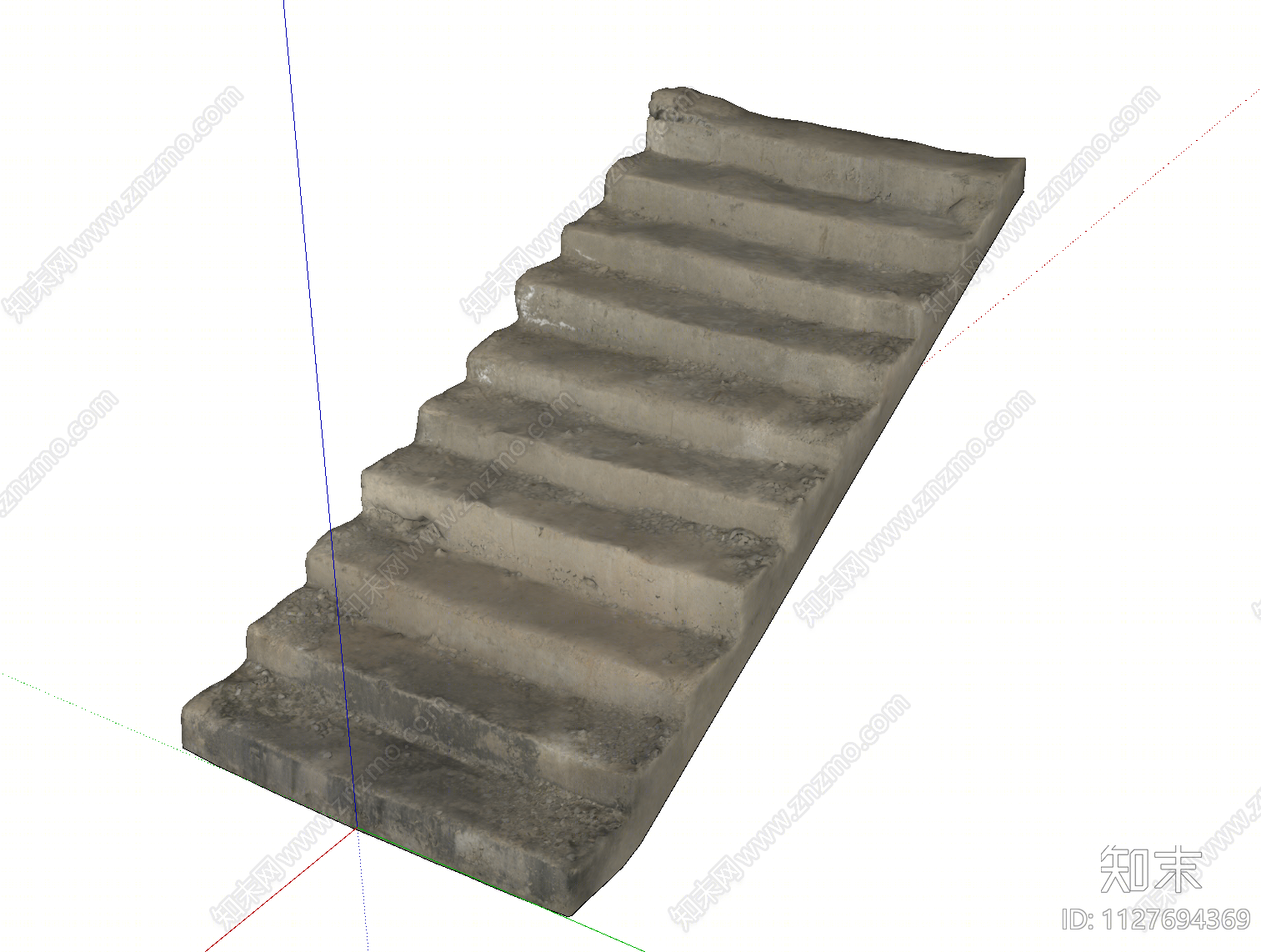 现代混泥土楼梯SU模型下载【ID:1127694369】