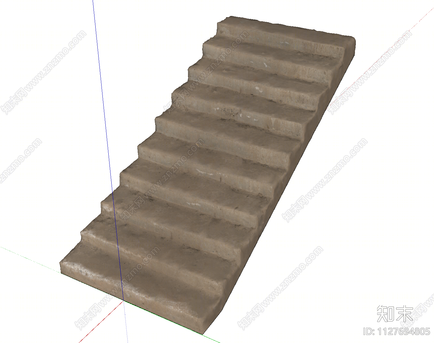 现代混泥土楼梯SU模型下载【ID:1127694805】