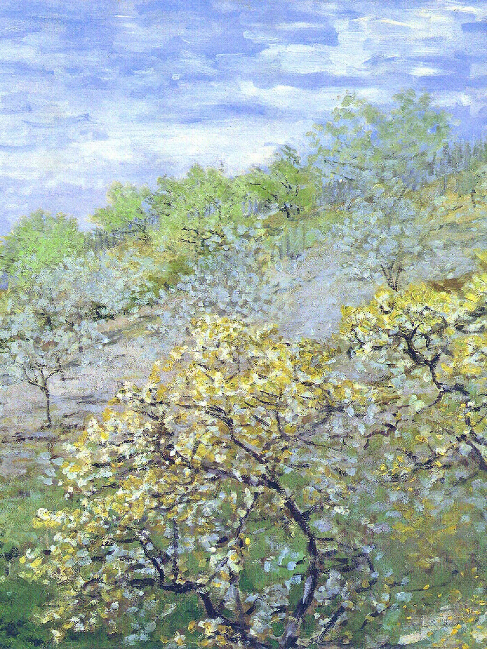 莫奈盛开的苹果树油画作品贴图下载【ID:1127699150】