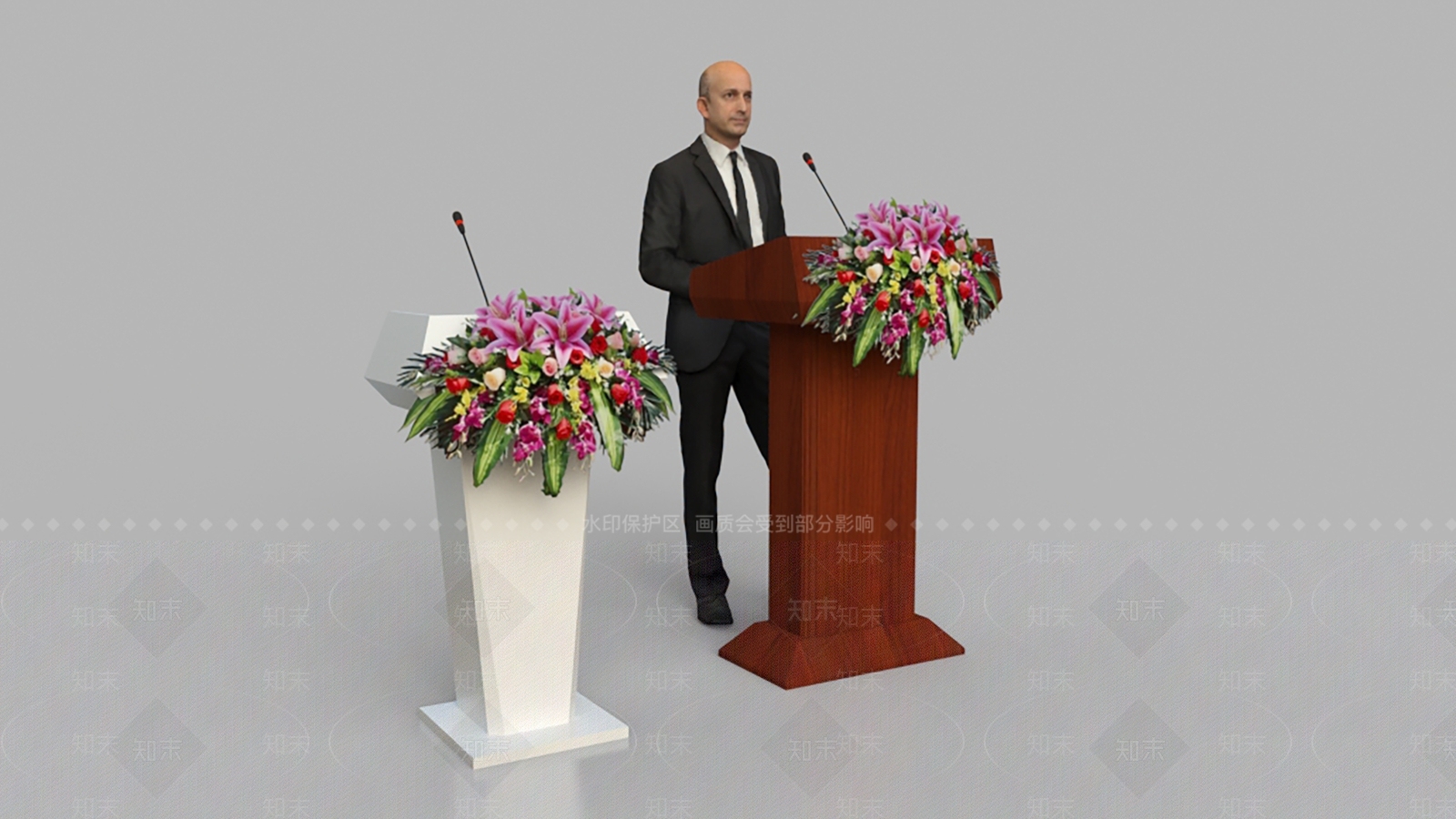 现代会议演讲台SU模型下载【ID:1127704972】