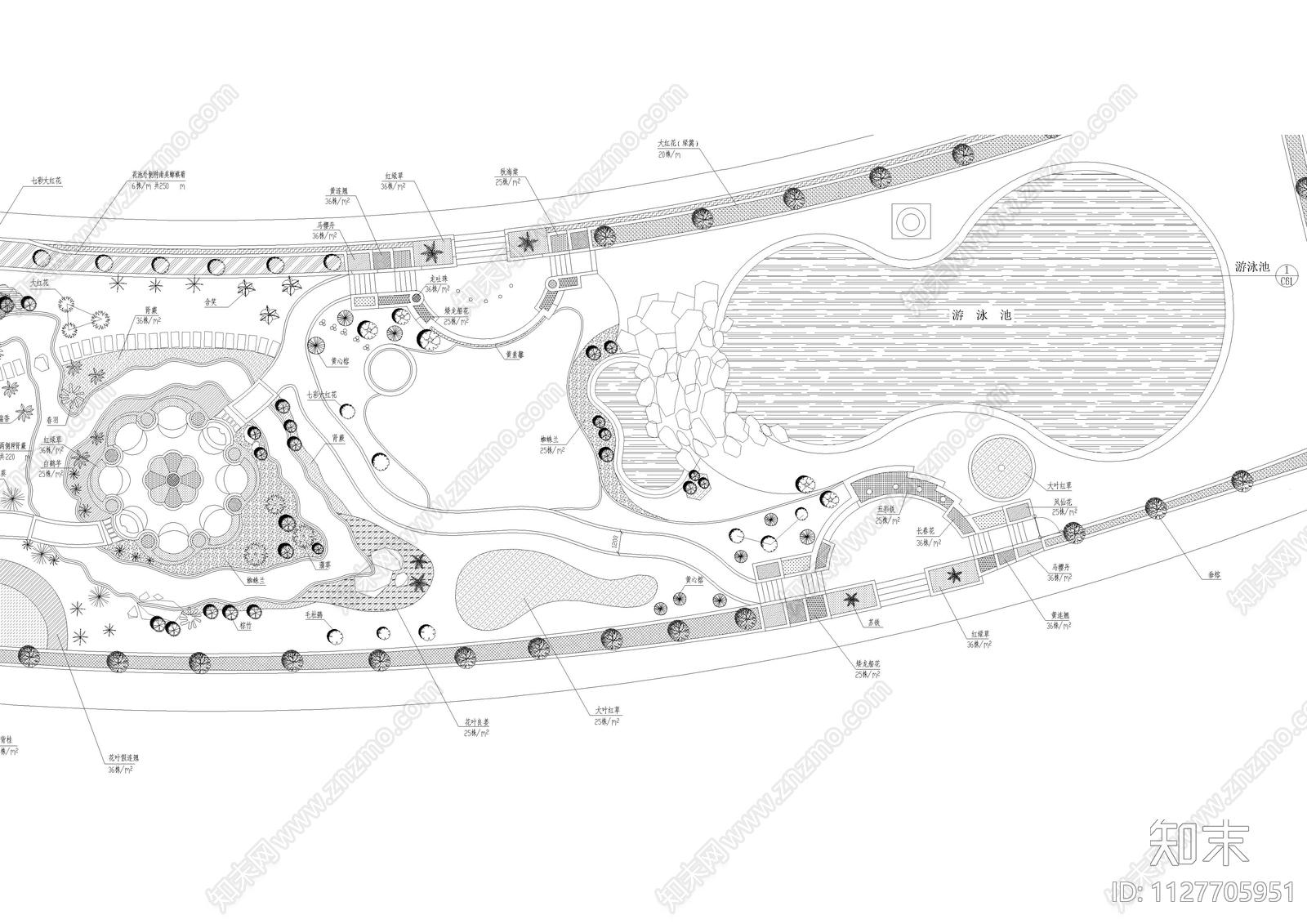 公园植物配置图施工图下载【ID:1127705951】