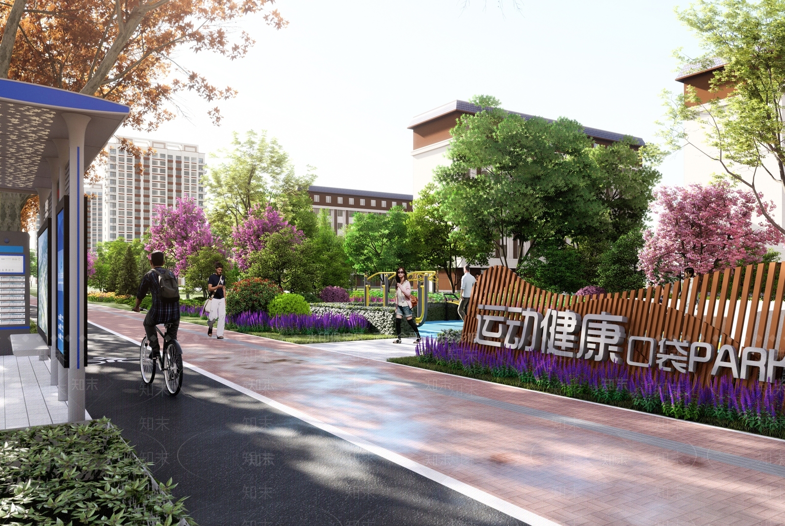 现代公园景观SU模型下载【ID:1127709703】