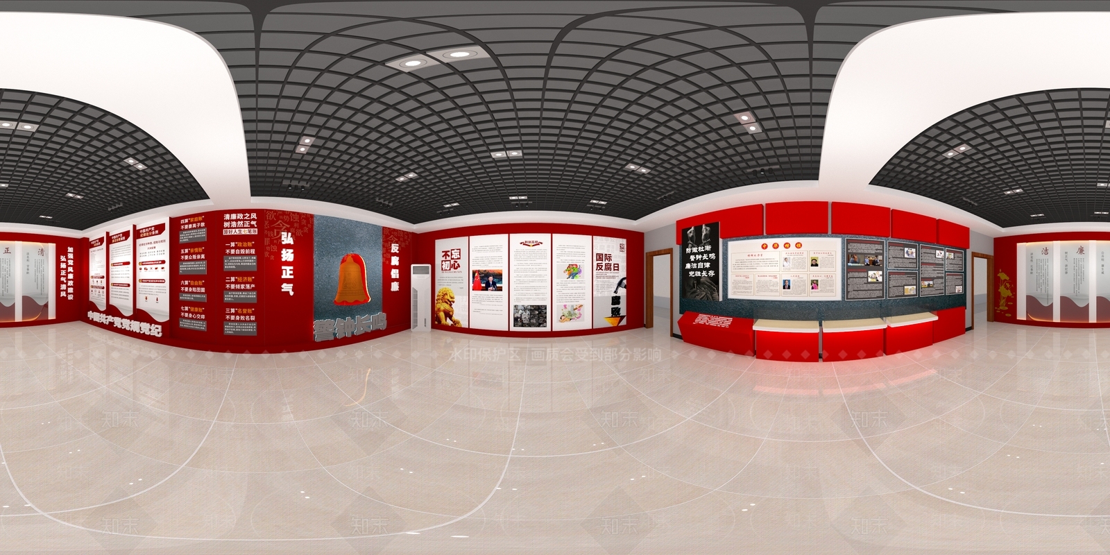 现代党建廉政展厅SU模型下载【ID:1127748623】