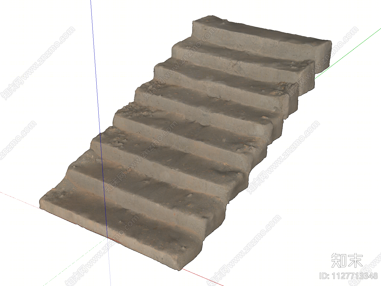 现代混泥土楼梯SU模型下载【ID:1127713348】