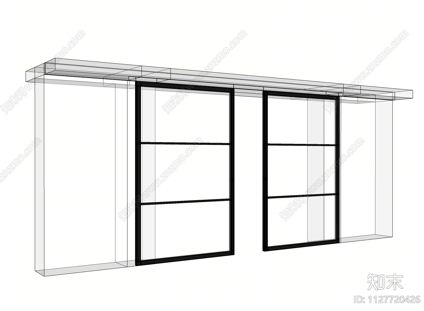 现代推拉门SU模型下载【ID:1127720426】