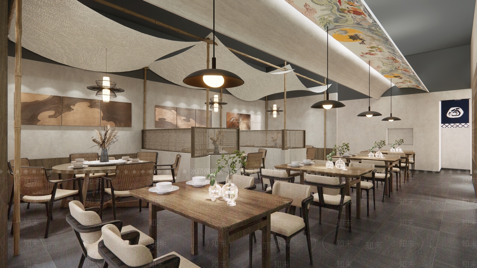 侘寂日料店SU模型下载【ID:1127723654】
