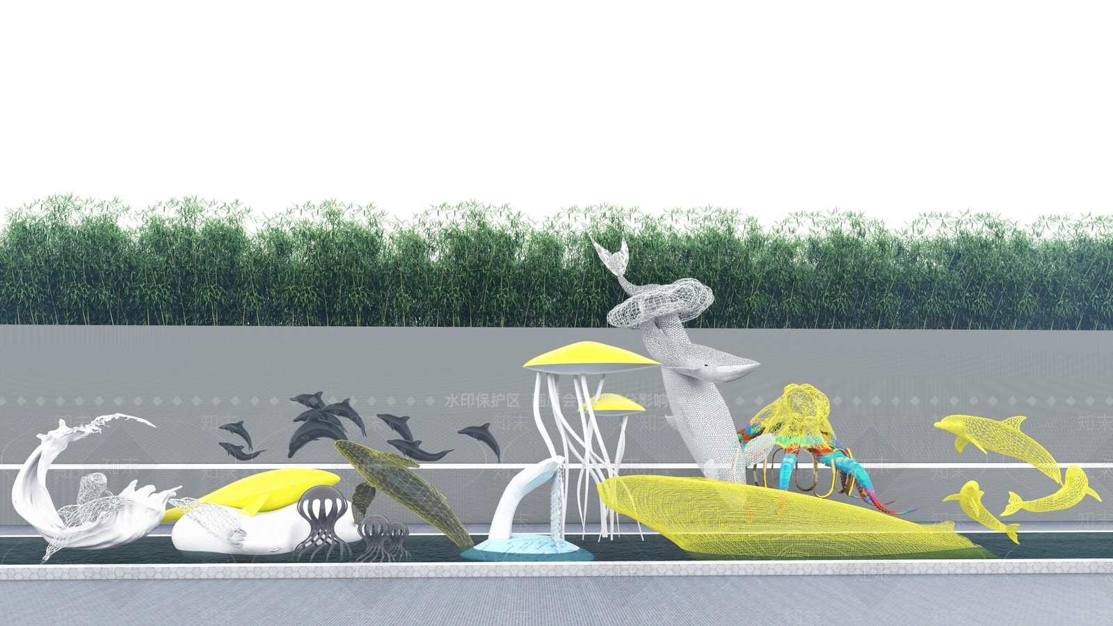 现代动物雕塑小品SU模型下载【ID:1127724164】