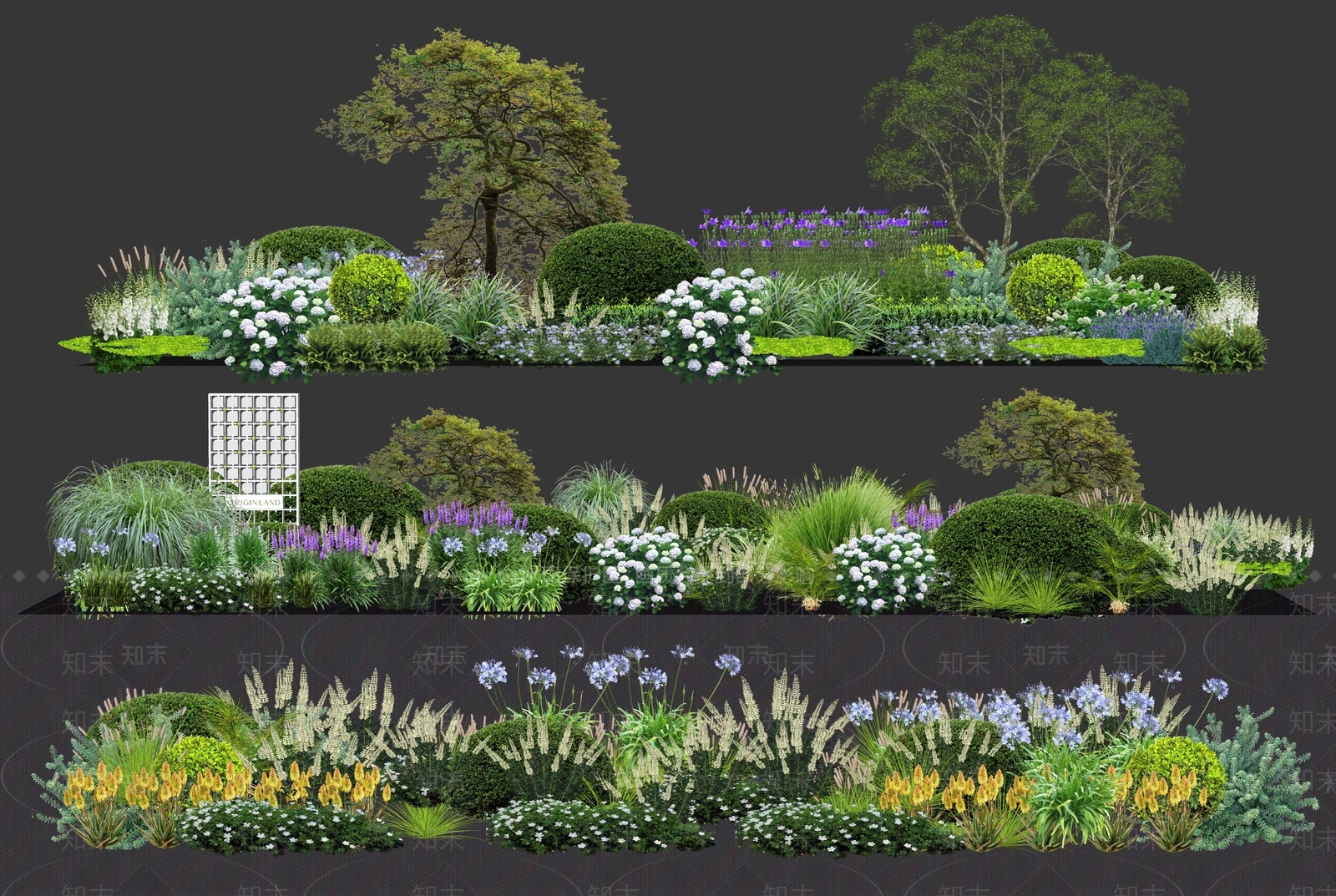 植物组合建筑设计SU模型