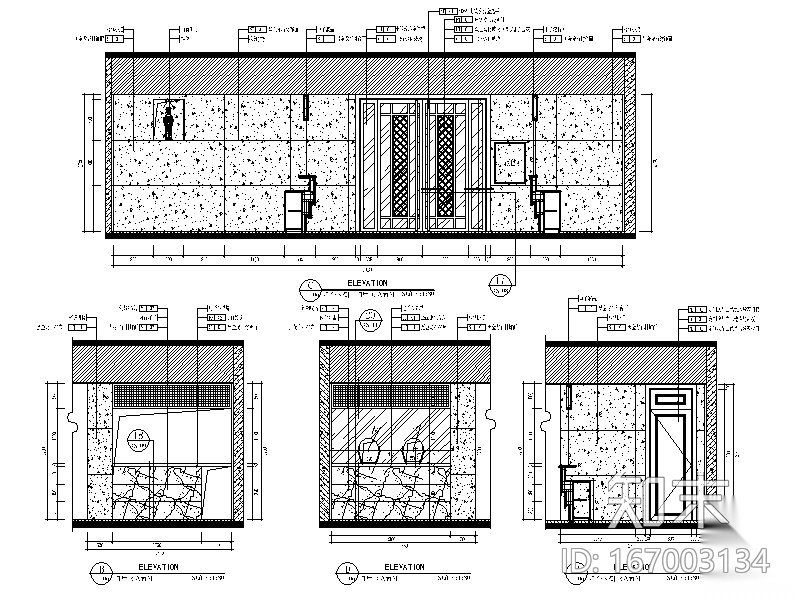 [福建]全套现代风格饭庄设计CAD施工图（含效果图）cad施工图下载【ID:167003134】