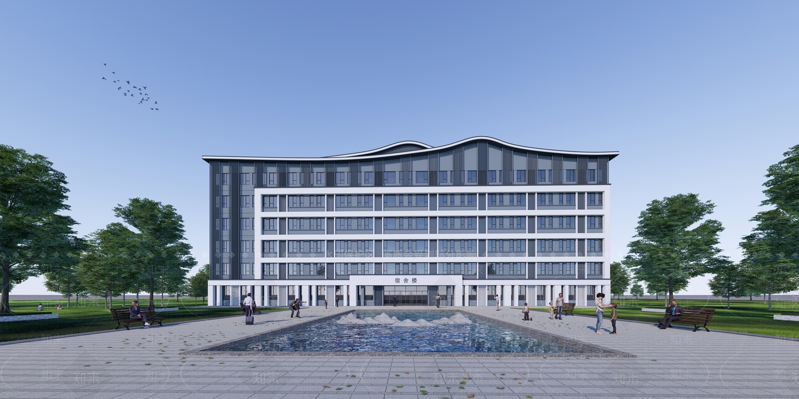 现代宿舍楼SU模型下载【ID:1127737353】