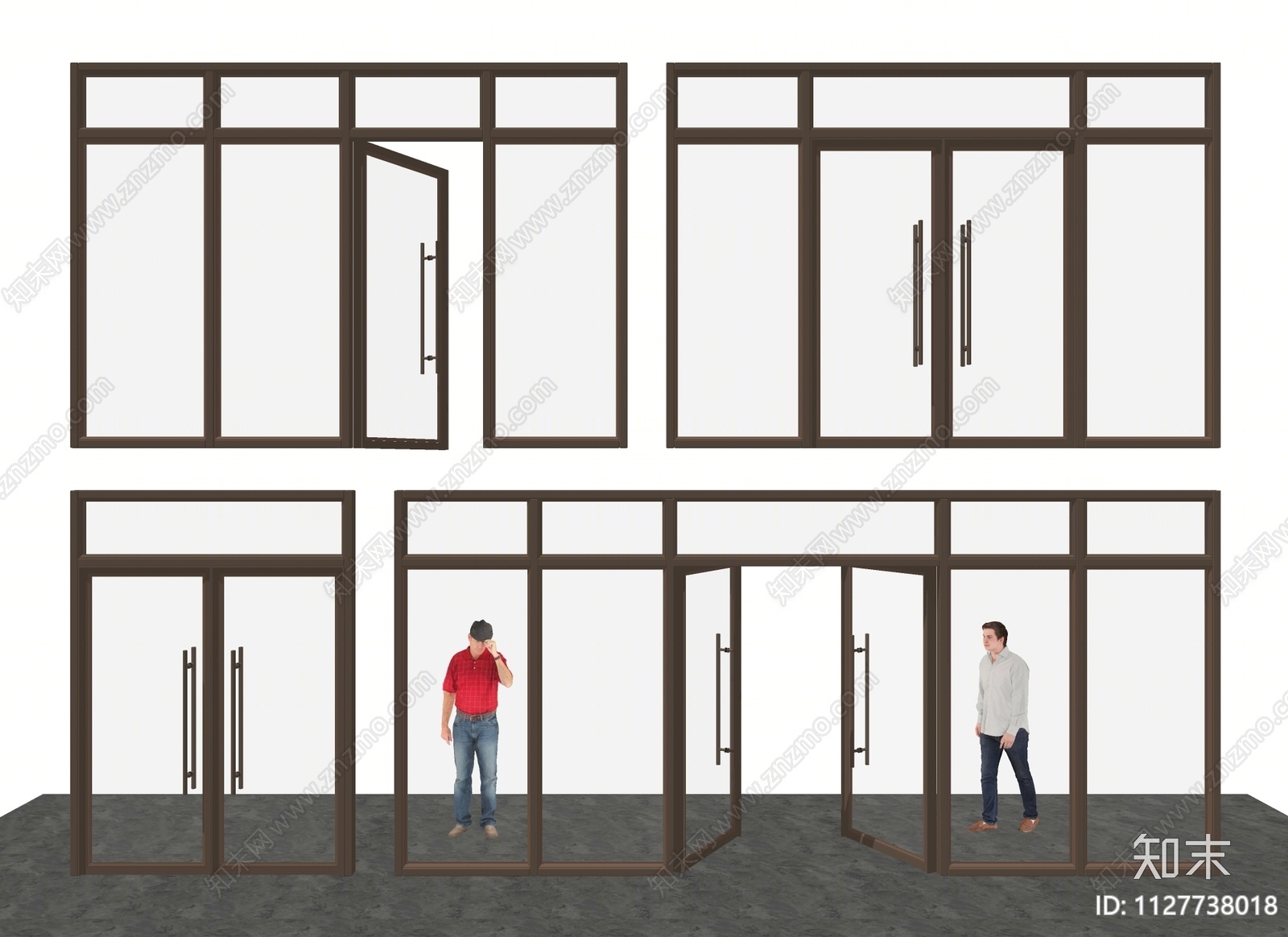 现代玻璃门SU模型下载【ID:1127738018】