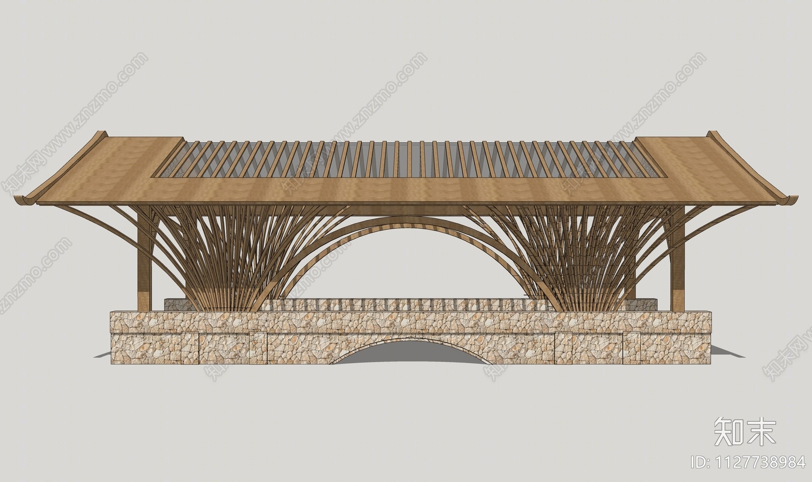 现代廊桥SU模型下载【ID:1127738984】