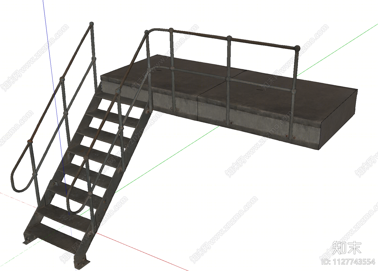 现代金属楼梯SU模型下载【ID:1127743554】