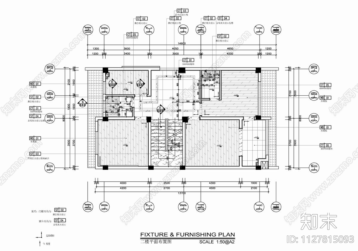 260㎡三层小别墅cad施工图下载【ID:1127815093】