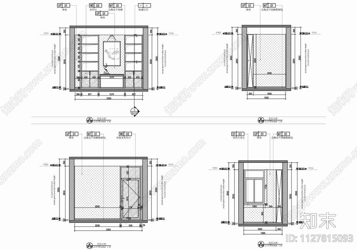 260㎡三层小别墅cad施工图下载【ID:1127815093】